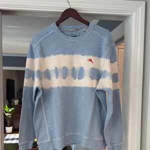 Tommy Bahama Blue and White Tie-Dye Men’s Sweater